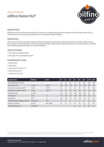 TDB EN Oilfino Haron HLP 22