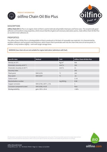 Oilfino Chain Oil Bio Plus
