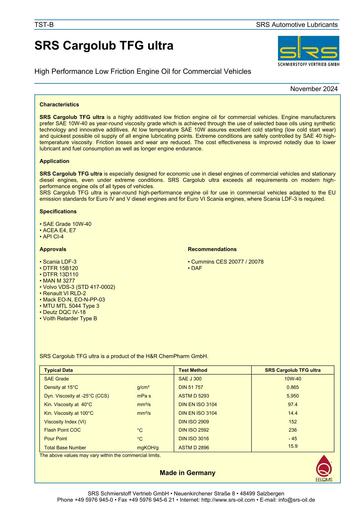 SRS Cargolub TFG ultra