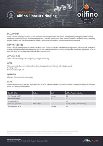 Oilfino Finocut Grinding EN