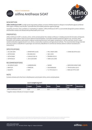 Oilfino Antifreeze Si OAT EN