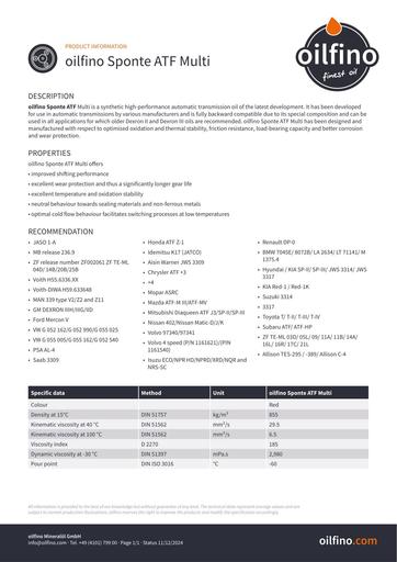 Oilfino Sponte ATF Multi