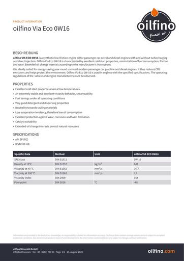 TDB EN Oilfino Via Eco 0W16