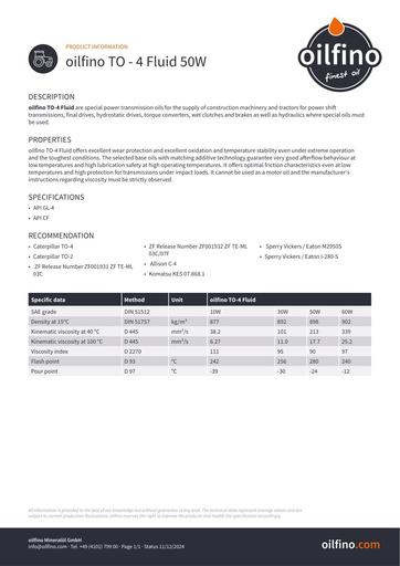 Oilfino TO   4 Fluid 50W