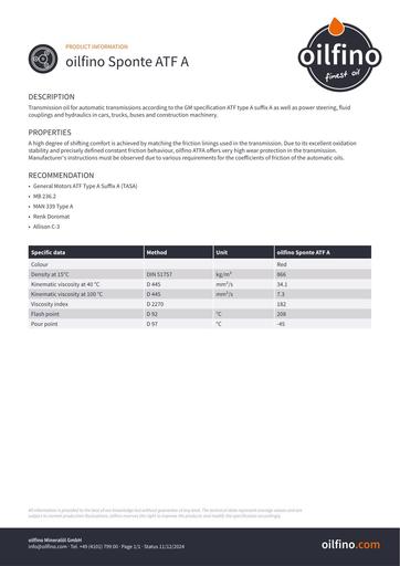 Oilfino Sponte ATF A