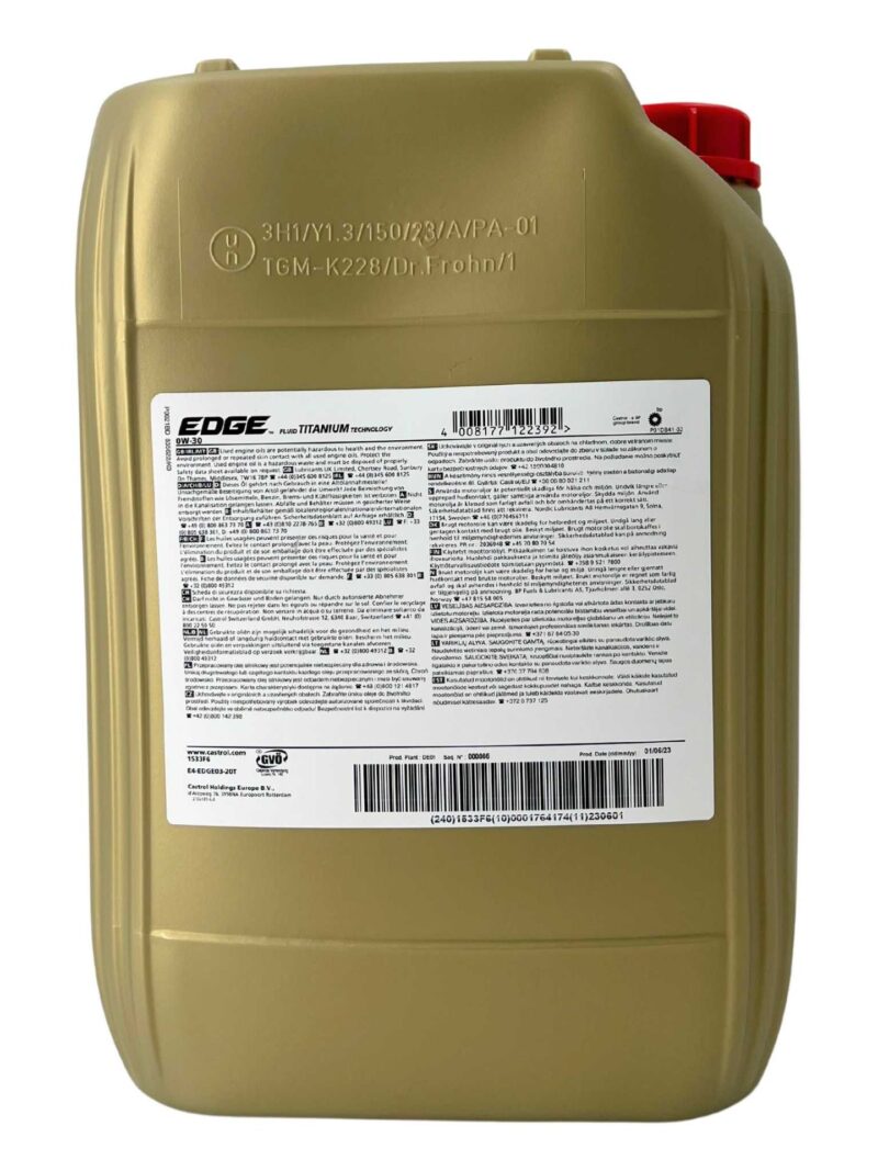 Castrol Edge 0W-30 20 L – Image 4